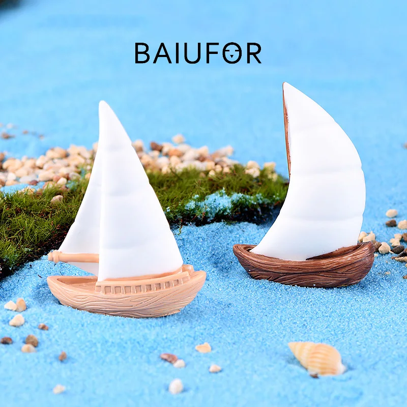 Миниатюрный Дельфин-Русалка BAIUFOR лодка маяк кокосовое дерево декор Морского