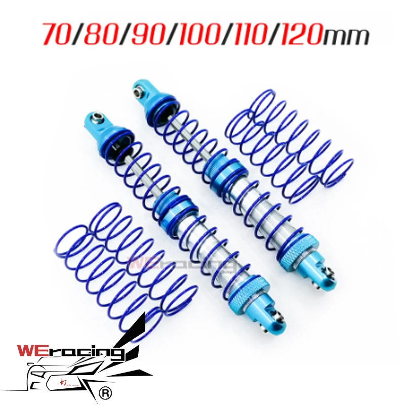 

2 шт. масло Регулируемый 70/80/90/100/110 мм металлический амортизатор для 1/10 RC модель внедорожника SCX10 TRX4 призрак RR10 RC4WD D90 S20