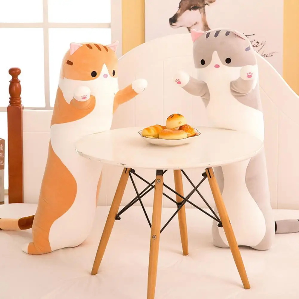 Кошка, плюшевые игрушки, животные, креативная Милая кошка, длинная мягкая пауза, офисный ланч, подушка для подгузников, Подушка для сна, мягкая Подарочная кукла для детей