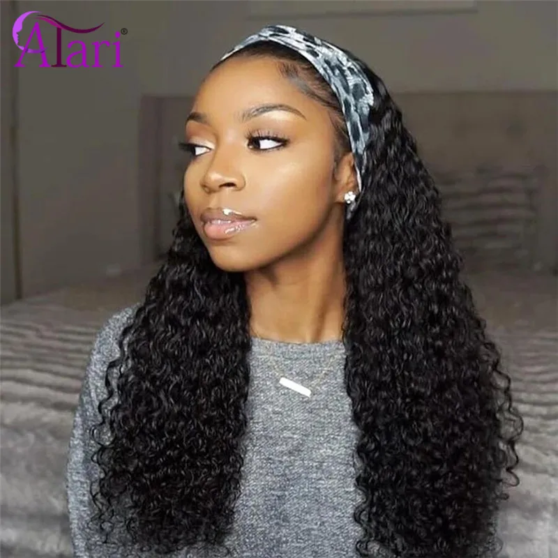 

Atari 99J Highlight Color 2 27/2 30 Water Wave Headband Wig Human Hair Wigs Malaysian Deep Wave Headband Wigs for Black Women