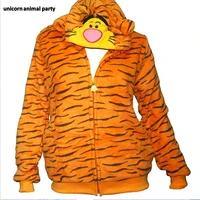 unisex autumn and winter lovely cartoon jumping tiger modeling even midnight costume loose coat costumes hoodie hooded sweater
