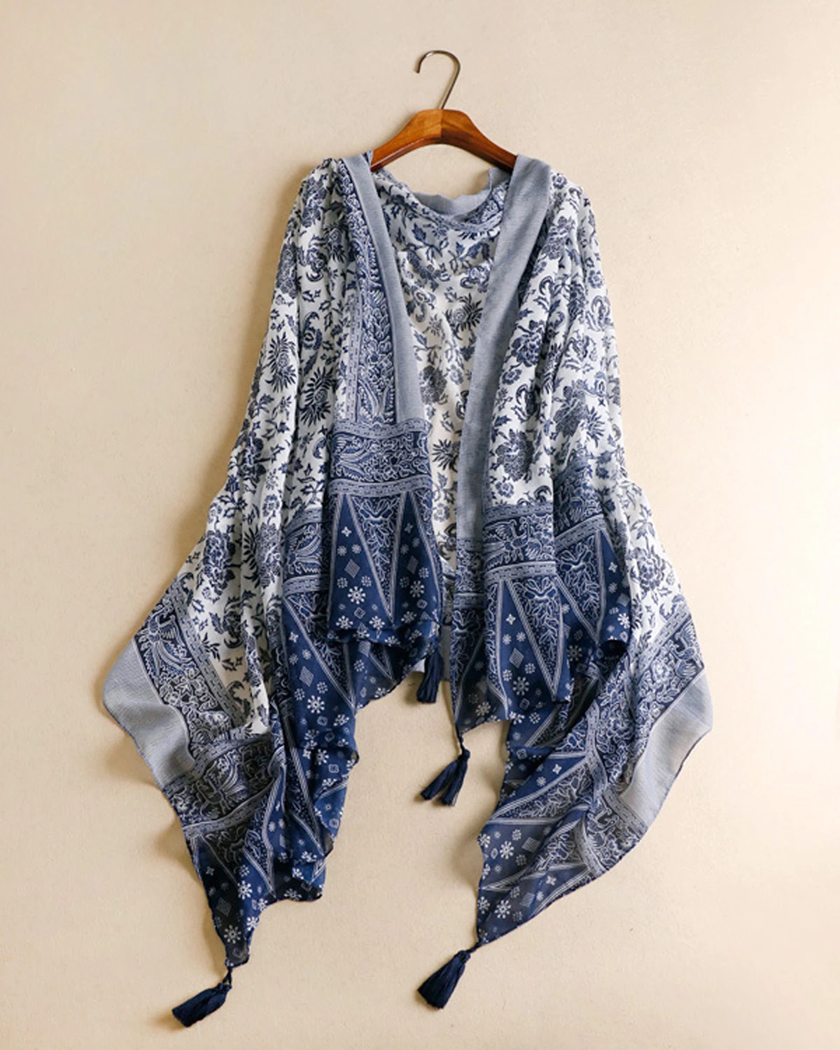 

classic scarves blue color spring summer autumn winter cotton and linen tassels shawls for women 110*185cm