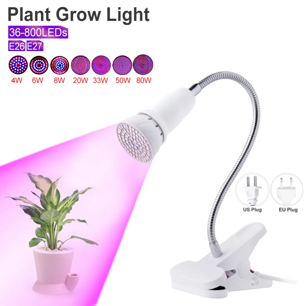 

TSLEEN E26/E27 LED Grow Light Plant Growing Lamp Indoor Desktop Flowers Herb LED Grow Lamp For Hydroponics Flowers Plant Growing