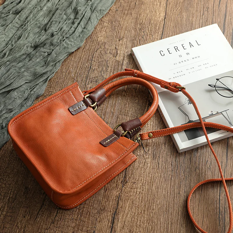 

Женская сумка ручной работы EUMOAN из натуральной кожи, Новинка осени 2021, винтажная маленькая сумка через плечо из натуральной воловьей кожи