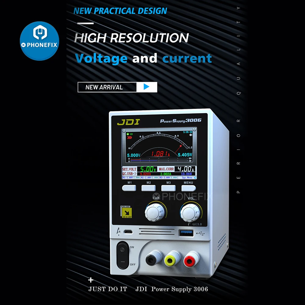 

JDI 3006 30V 6A Intelligent Power Supply Voltage Regulator Current Power Oscilloscope Meter Fast USB Charging Phone Repair Tools