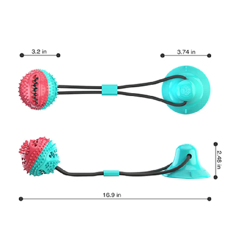 Molar Bite Interactive Dog Toy with Durable Rope Pet Toys Suction Cup Tooth Cleaning Chewing Rubber | Дом и сад