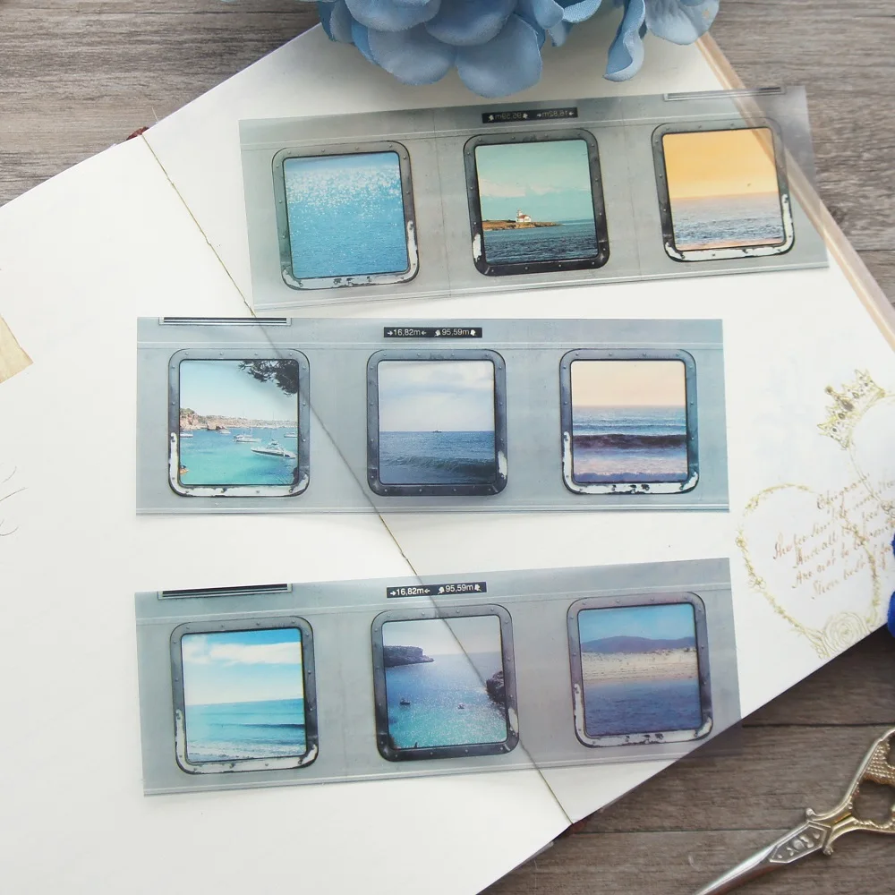 6 Лист увидеть море от железнодорожного фото пленка ПВХ Стикеры дизайн в качестве