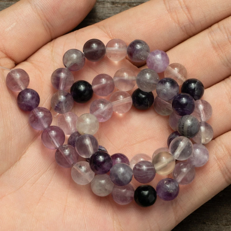 Бусины Из Натурального фиолетового флюорита 4/6/8/10/12 мм | Украшения и аксессуары