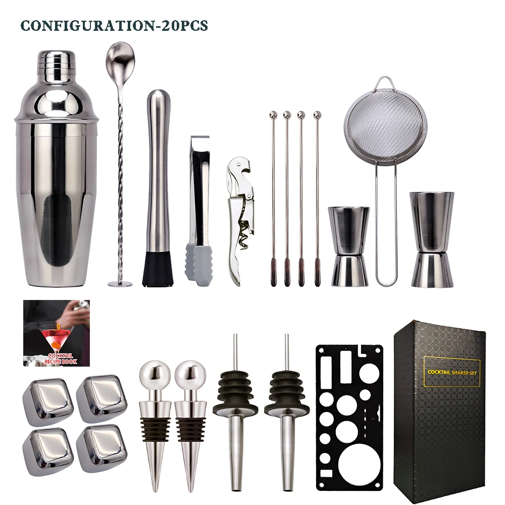 Набор шейкеров для коктейлей набор из 21 штуки нержавеющей стали бармена с