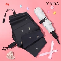 yada 2020 ins star crown pattern princess umbrella rain uv three folding umbrella for women windproof umbrellas female ys200162