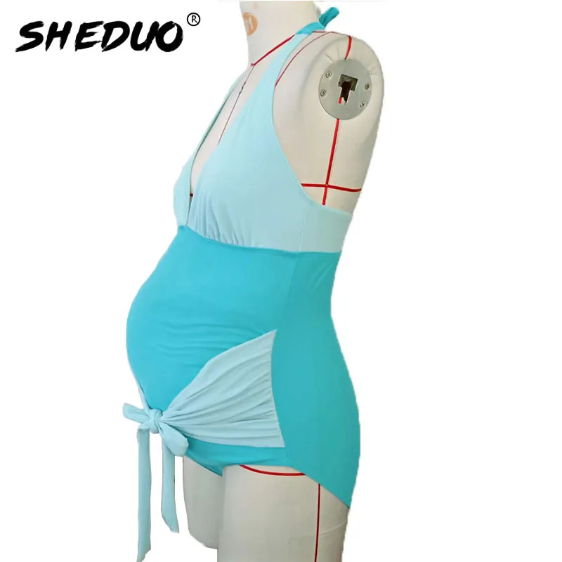 Купальный костюм для беременных цельный Элегантный купальный с v образным