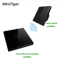 minitiger eu standard 123 gang 2 way 433mhz wireless remote wall light touch switch wireless stick remote touch switch