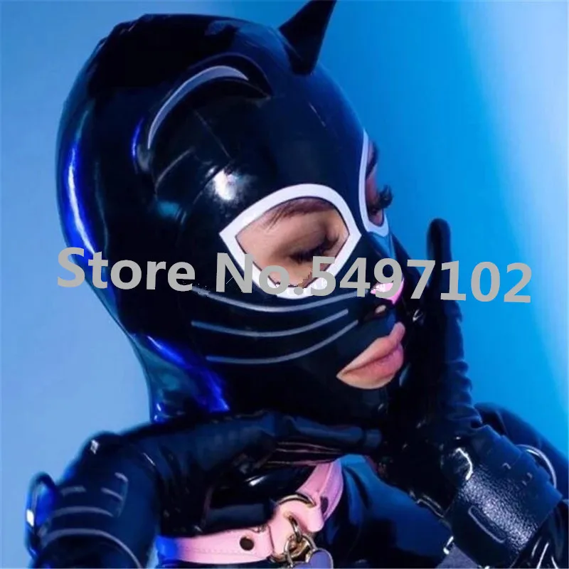 Латексная маска резиновый капюшон унисекс женская резиновая Фетиш-маска на