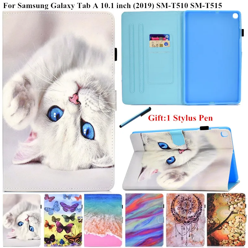 Чехол для Samsung Galaxy Tab A SM T510 T 510 515 чехол планшета с милым котом и бабочкой 10 1