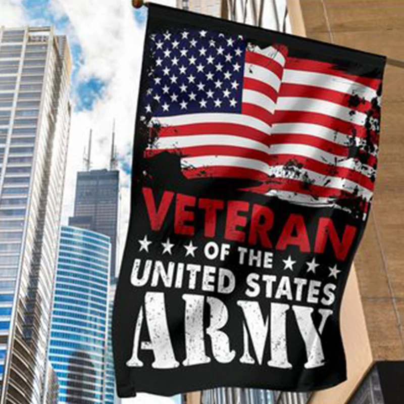 Новый Ветеран флага США УФ и устойчив к выцветанию Садовый флаг на открытом