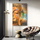 Современные Будды художественные плакаты и принты на стене холст Картина абстрактный Золотой Будда для Гостиная Куадрос Декор