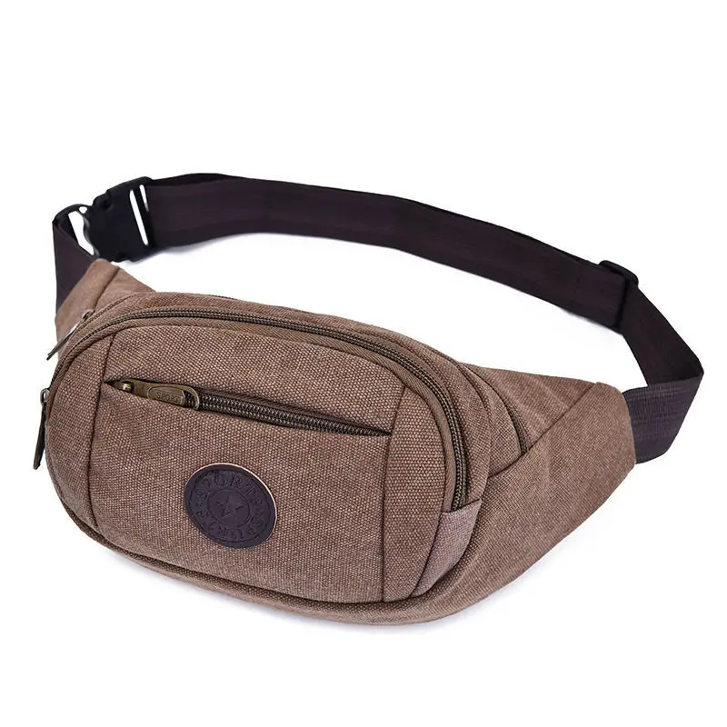 

The New Men's and Women's Canvas Waist Bag Business Collect Money Large-capacity Bag Sports Multi-functional Stiletto Bag