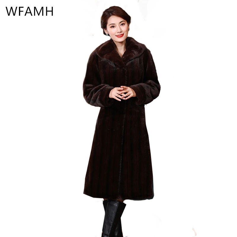 

2021 New Winter Warm Mink Fur Jacket Loose Female High-end Fur Jackets Parka Women Luxury Coat Long Thicken Plus Size 5XL Cothes