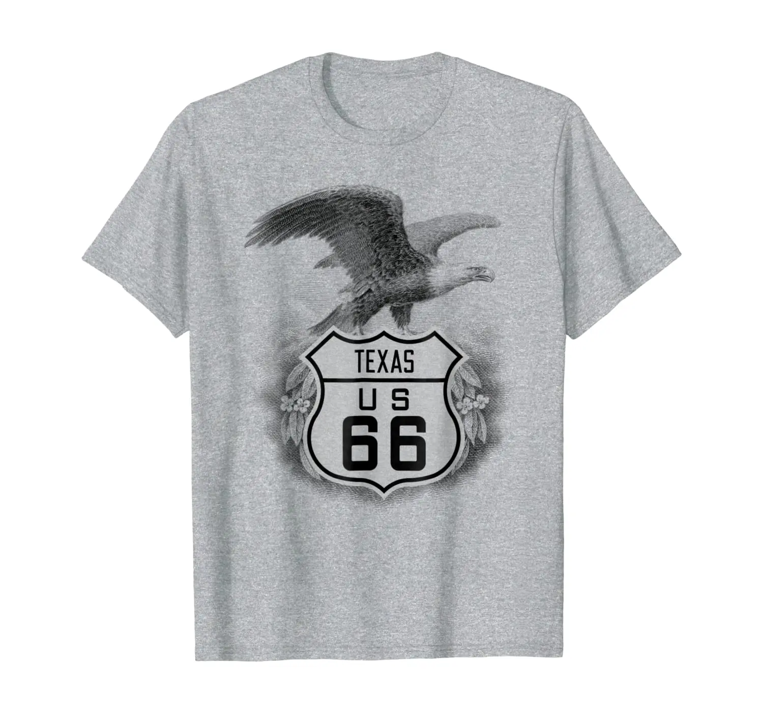 

Texas TX Road Trip Route 66 Highway Shield Eagle T-Shirt