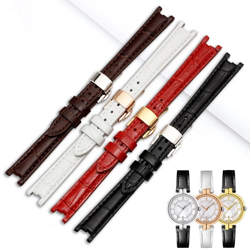 12mm (Buckle10mm) For Tissot T094210A watchband High Quality Genuine Leather Coat of paint Watch Band Dedicated interface Strap images - 6