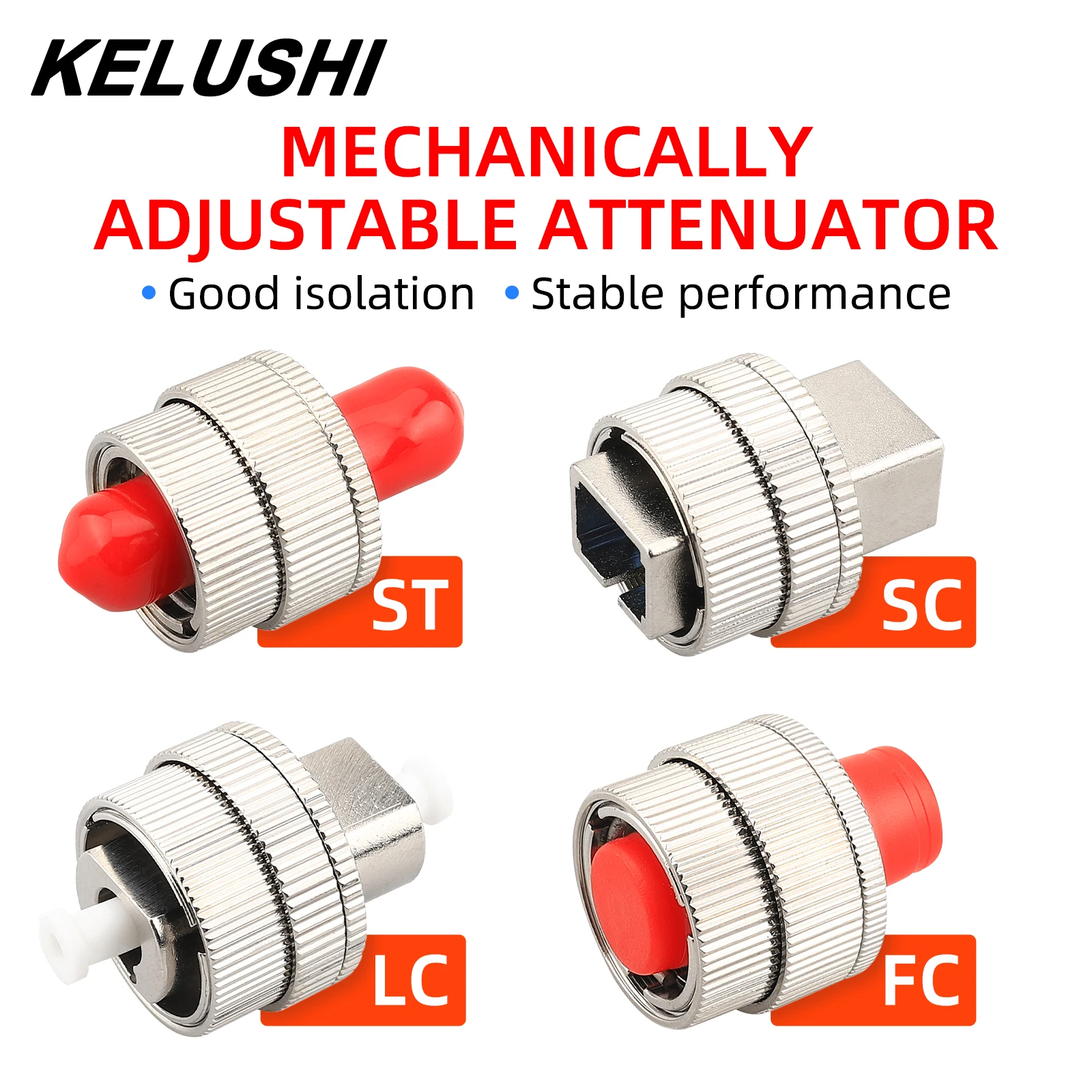 FC/SC/ST Adjustable Fiber Optic attenuator 0-30dB Adjustable attenuator Simplex Singlemode LC Attenuation Range 0-15dB