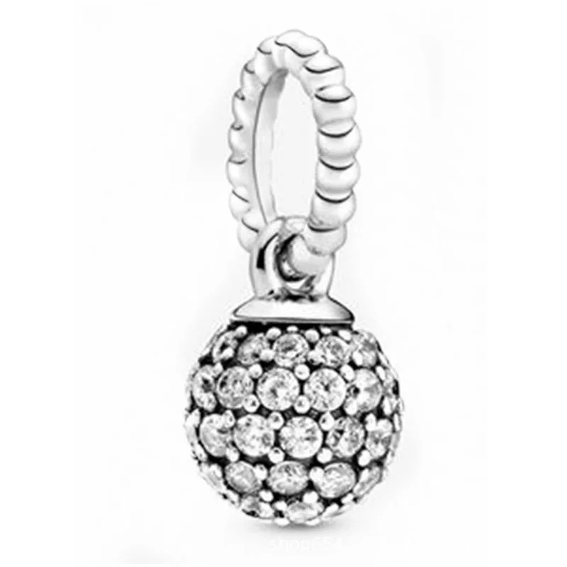 

Original 925 Sterling Silver Charm New Style With Crystal Ball Pendant Fit Pandora Women Bracelet & Necklace Diy Jewelry