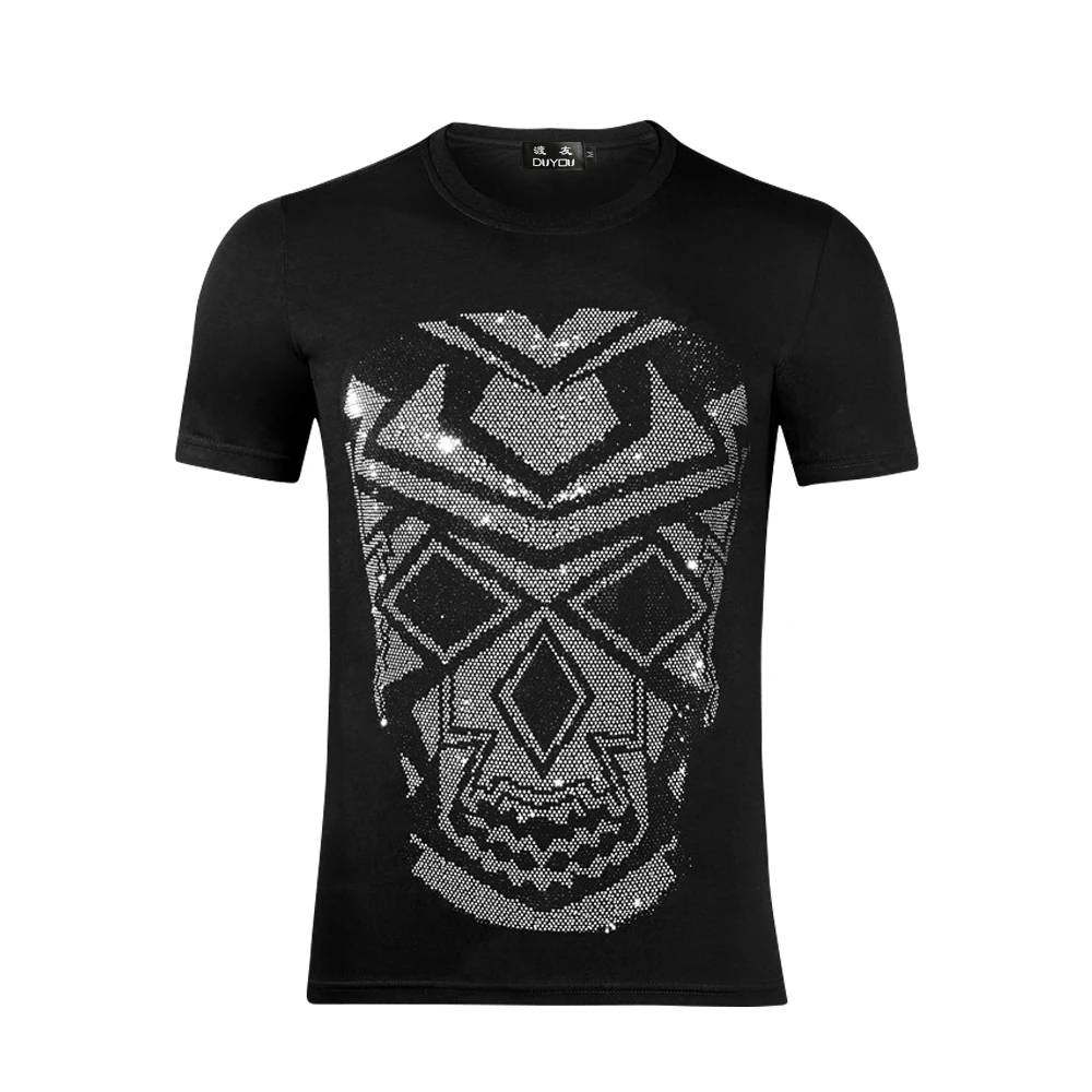 

DUYOU Men Tshirt 100% cotton Summer Men Clothes Combination graphic skull Printed Round-neck Fashion Camiseta fzw8664