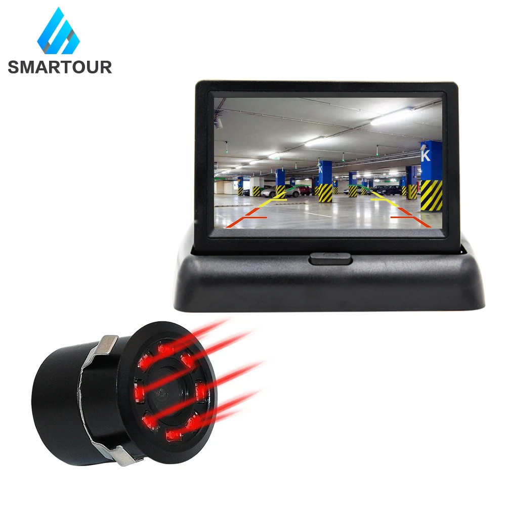 Smartour Автомобильная камера заднего вида 4," Автомобильный монитор TFT lcd парковочная система заднего вида для резервной камеры поддержка VCD DVD обратное изображение
