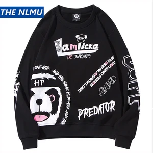 Черный пуловер в стиле Харадзюку, худи с принтом, Мужская Уличная одежда, свитшот, модный осенний пуловер для мужчин, большие размеры 4XL 5XL, HZ207, 2019