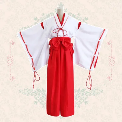 Аниме Inuyasha kiyo кимоно полный комплект косплей костюм на Хэллоуин топ + юбка Сабо