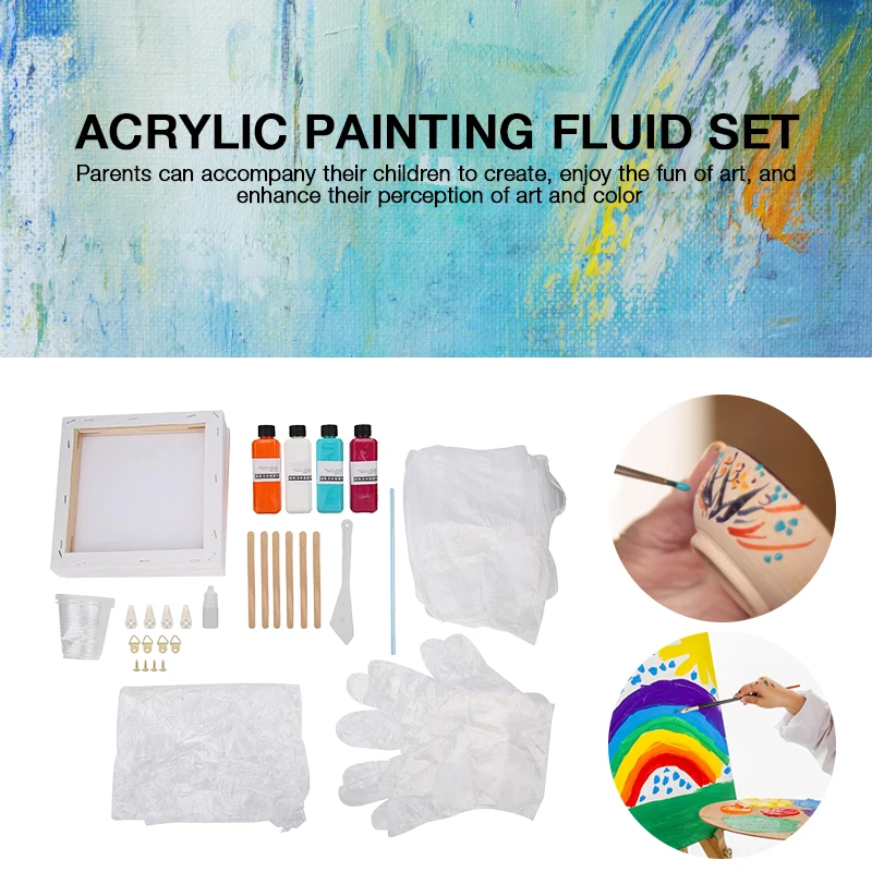Набор для рисования акриловой жидкостью инструмент акварелью Материалы