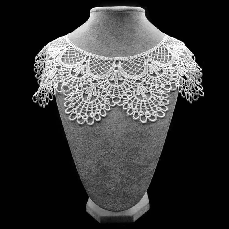 Embroidered Venise Lace Neckline Collar Embellishment Sewing Applique Trims Supplies Scrapbooking | Дом и сад