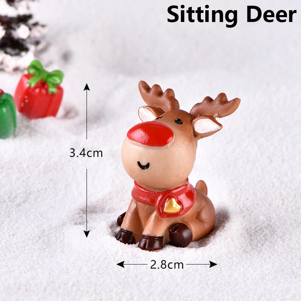 sitting deer 1 шт. Мини Рождественская миниатюрная карета орнамент подарок бонсай мини пейзаж Сказочный фигурки оленя Сад домашний Декор Аксессуары - Цвет: sitting deer