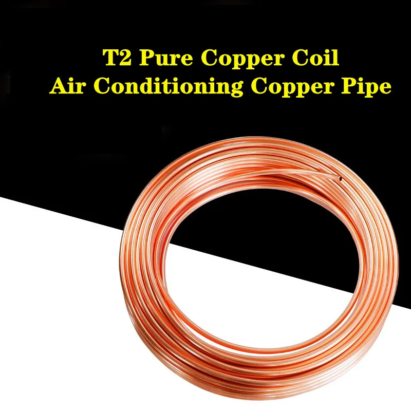 1 метр 99.9% T2 мягкая медная трубка Проволочная труба кондиционерная красная медь