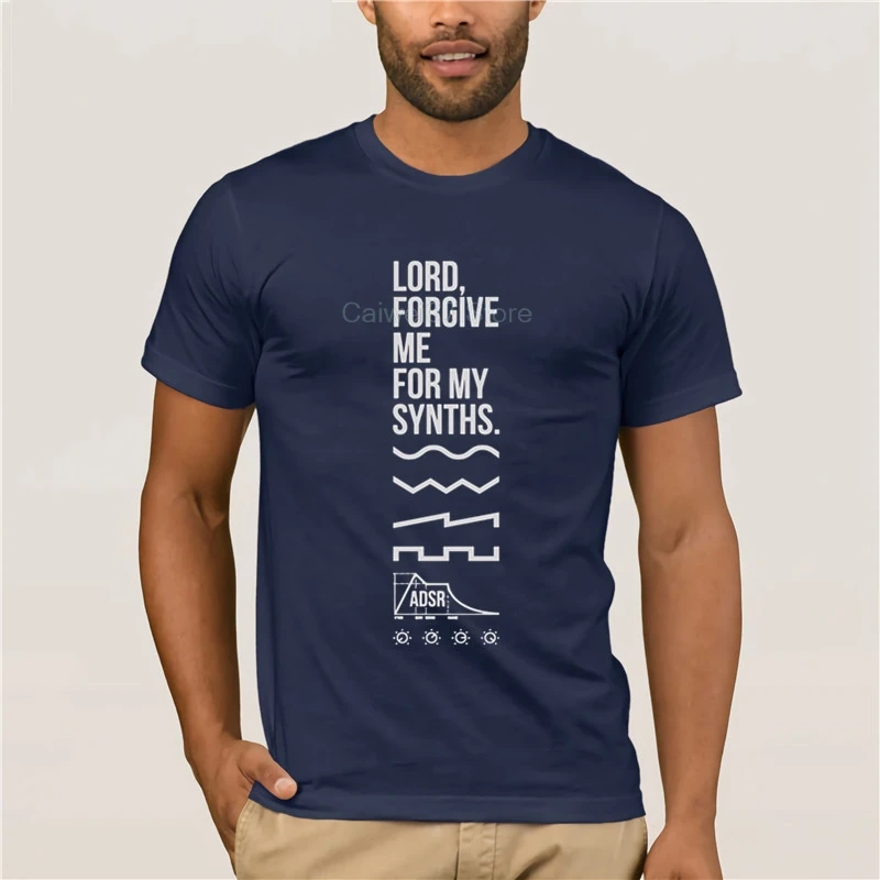 

Men's 2020 Fashion Style T-Shirt Lord Forgive Me For My Synths T-Shirt Men's Print Casual 100% Cotton T-Shirt Popular