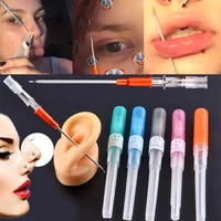10pcslot disposable piercing needles i v catheter tattoo needles sterilised body piercing tool ear nose needles 14g 16g 18g 20g
