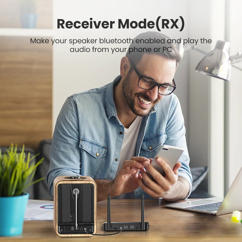 UGREEN 100m Long Range Bluetooth 5.0 Transmitter Receiver AptX LL HD Audio Adapter Wireless Dongle for TV Home Stereo | Электроника