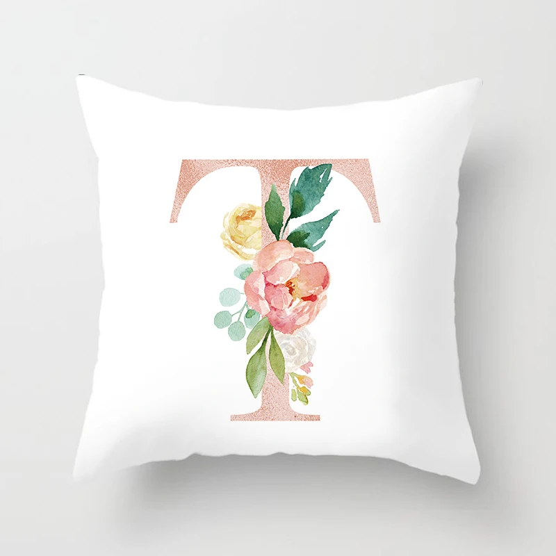 Декоративная Наволочка на подушку с буквами и цветами День святого Валентина