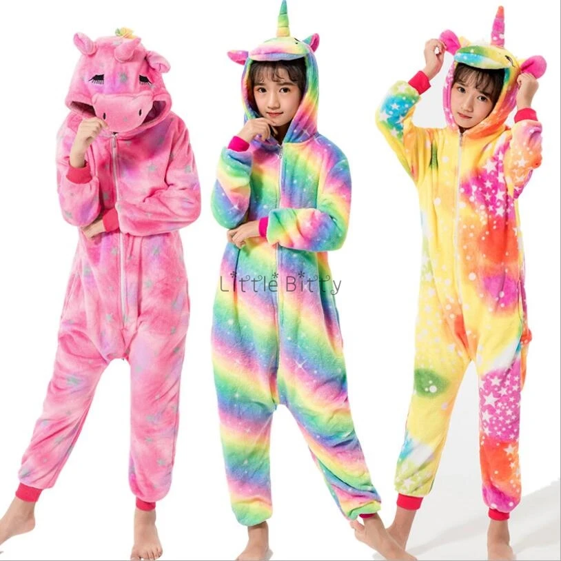 Детские Зимние флисовые пижамные комплекты Детская Пижама с героями