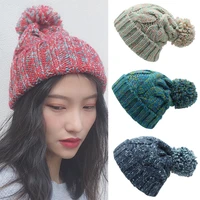 fashion winter hats for women knitted beanies hat girls autumn female hairball caps warmer skullies hat casual cap