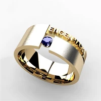 personality gold color busines ring for men women crystal ring engagement ring charm bridal trendy ring party jewelry lover gift