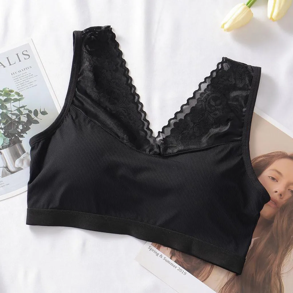 Повседневное женское кружевное нижнее белье бесшовный жилет бюстгальтер топы