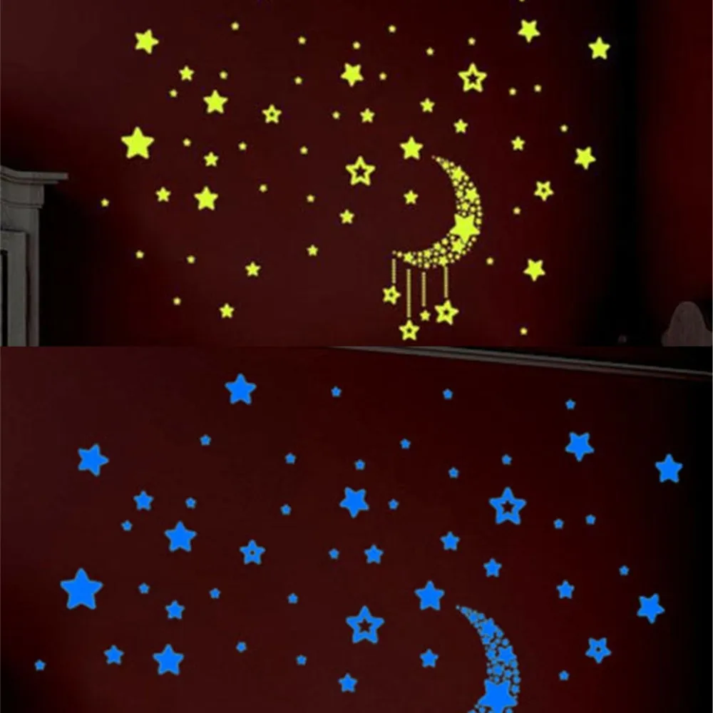 Набор для детской спальни флуоресцентная светится в темноте наклейки со