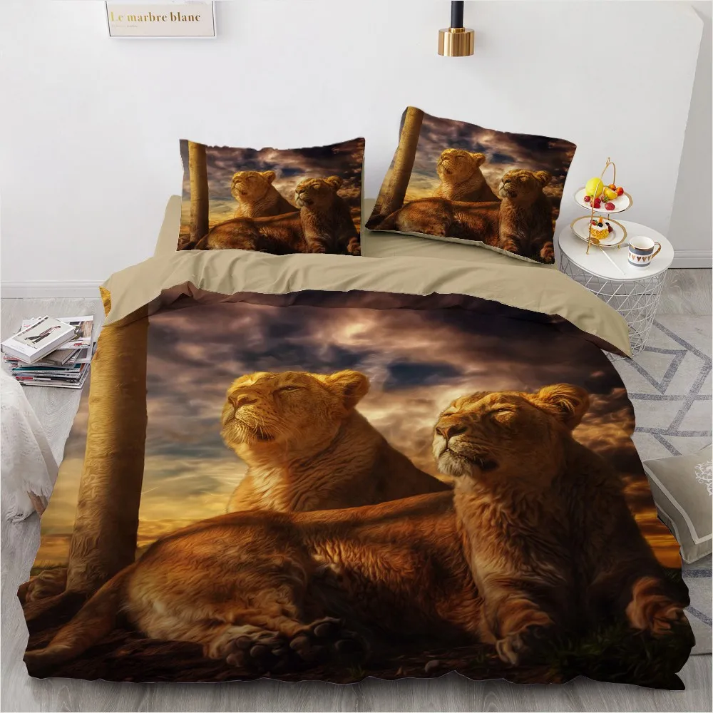 3D Bedding Sets Leopard Custom Duvet Quilt Cover Set Comforter Bed Linen Pillowcase King Queen Full Size 140*210 Home Texitle|Комплекты