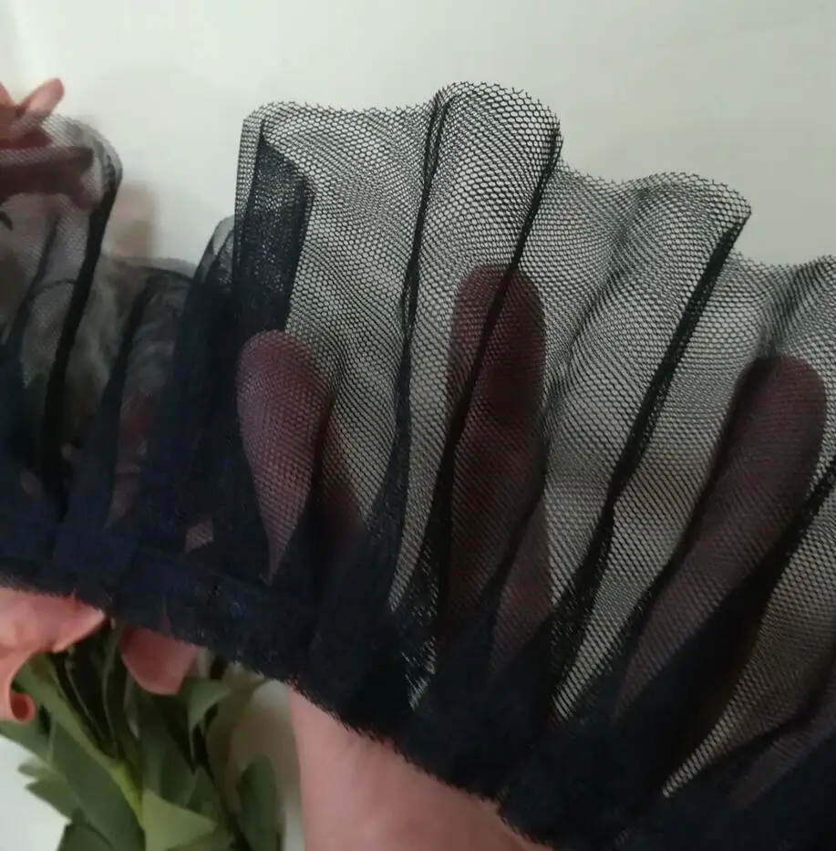 Вышивка плиссированная сетчатая кружевная ткань 9 см сделай сам шитье гипюр