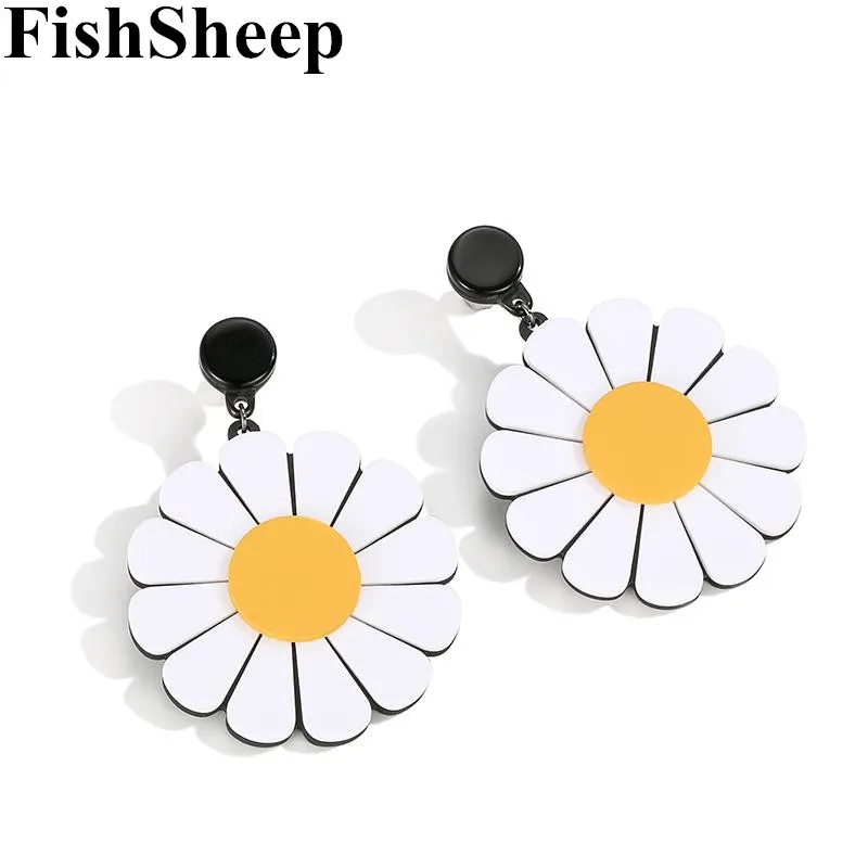 Женские акриловые серьги гвоздики FishSheep большие геометрические с круглым