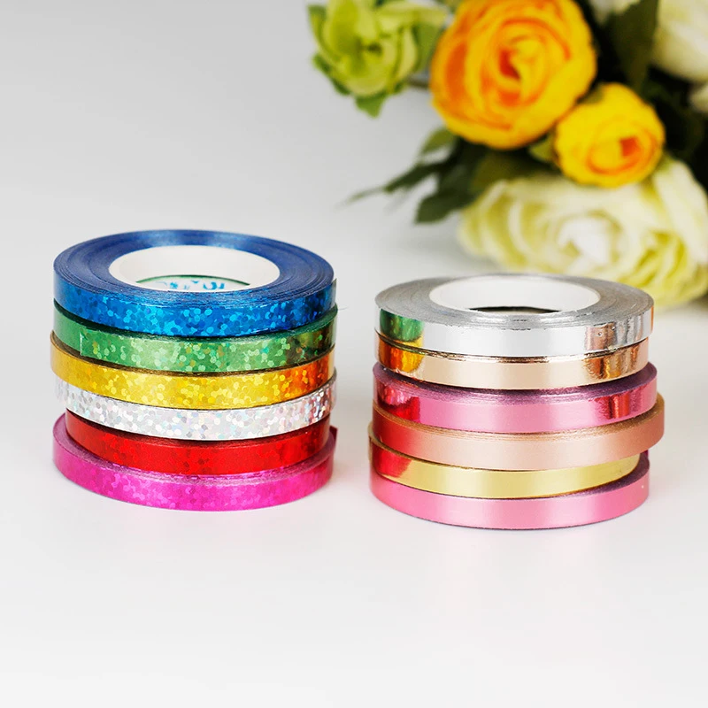 5 мм * 10 м шарик из фольги в форме лента лазер многоцветный шар строка цепи события