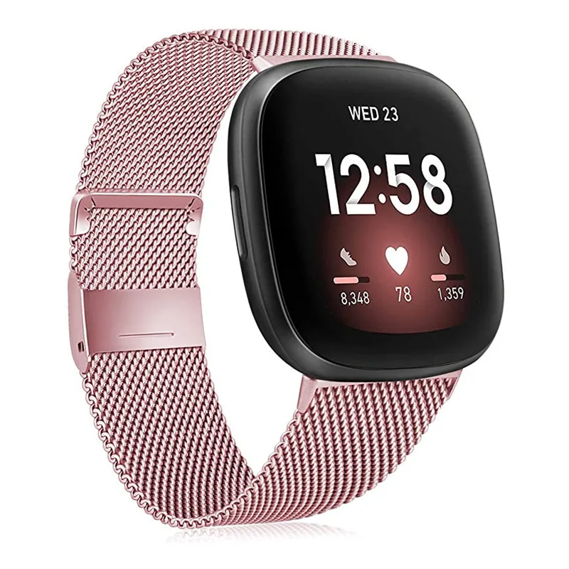 Ремешок Миланская петля из нержавеющей стали для смарт часов fitbit versa