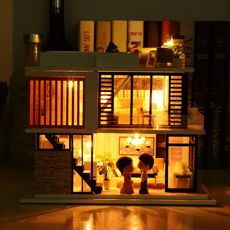 

Dollhouse Furniture Diy Miniature 3D Model Wooden Miniatures Doll House Toys for Children Gifts Handmade Crafts House Toys