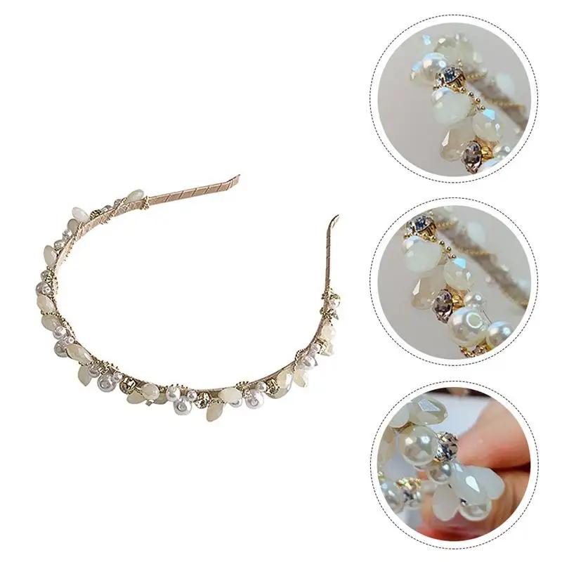 

1PC Artificial Pearl Hair Hoop Women Girls Decorative Hairstyle Hair Jewelry
